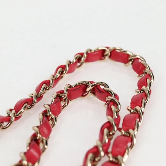 CHANEL Matelasse Chain Shoulder Bag Lamb Skin Pink Gold CC Auth 128553M - Picture 9 of 16